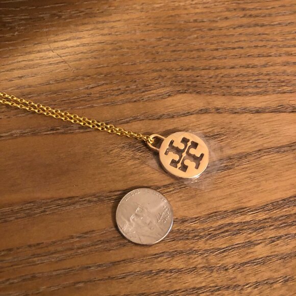 Tory Burch Logo Charm Pendant Necklace - Picture 2 of 2